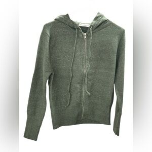 Zenana Zip-Up Hoodie in Ash Jade